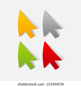 realistic design element: cursor, arrow