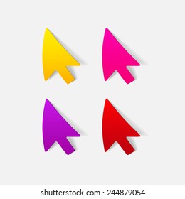 realistic design element: cursor, arrow