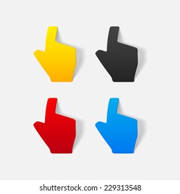 realistic design element: cursor, hand