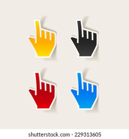 realistic design element: cursor, hand