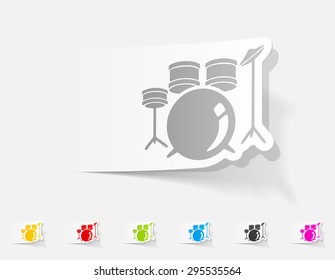 realistic design element. drum set