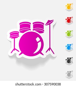 realistic design element. drum set