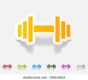 realistic design element. dumbbell