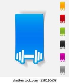 realistic design element. dumbbell
