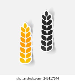 realistic design element: ears of wheat