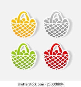 realistic design element: easter basket