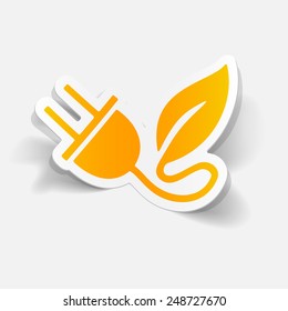 realistic design element: eco plug leaf