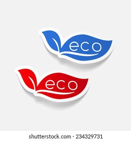 realistic design element: eco sign leaf