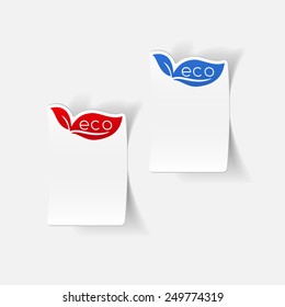 realistic design element: eco sign leaf