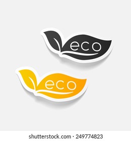 realistic design element: eco sign leaf