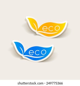 realistic design element: eco sign leaf