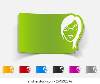 realistic design element. face girl