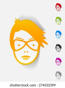 realistic design element. face girl