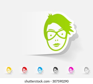 realistic design element. face girl
