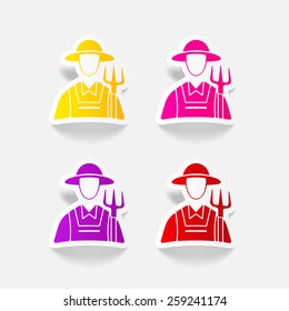 realistic design element. farmer