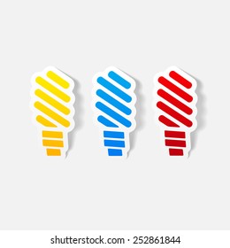 realistic design element: fluorescent light bulb