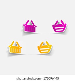 realistic design element: food basket