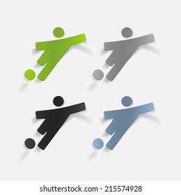 realistic design element: football player