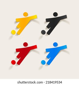 realistic design element: football player