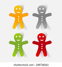 realistic design element: gingerbread man