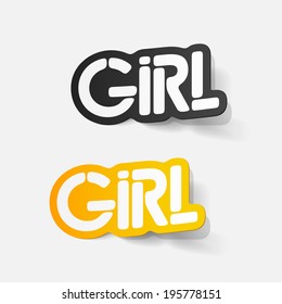 realistic design element: girl