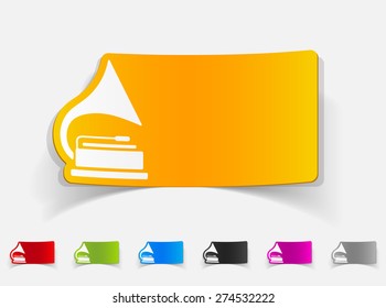 realistic design element. gramophone