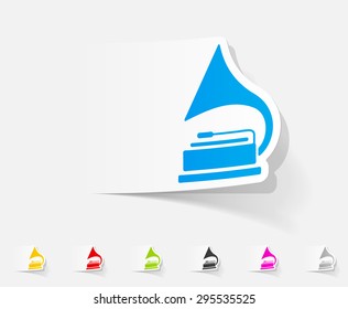 realistic design element. gramophone