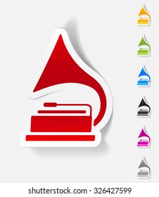 realistic design element. gramophone