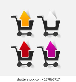 realistic design element: grocery cart