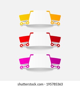 realistic design element: grocery cart