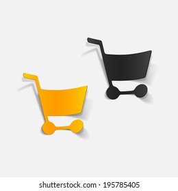 realistic design element: grocery cart