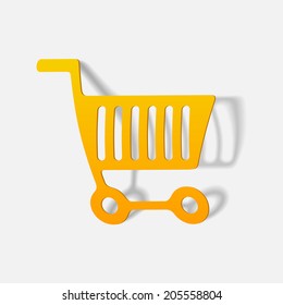 realistic design element: grocery cart
