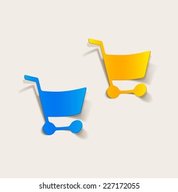 realistic design element: grocery cart