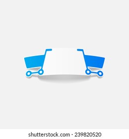 realistic design element: grocery cart