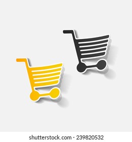 realistic design element: grocery cart