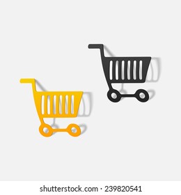 realistic design element: grocery cart