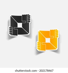 realistic design element: handshake. Vector Illustration