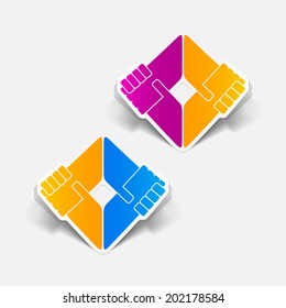 realistic design element: handshake. Vector Illustration