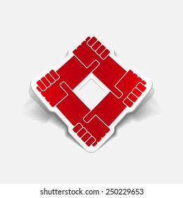 realistic design element: handshake. Vector Illustration