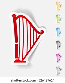 realistic design element. harp
