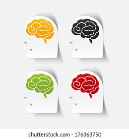 realistic design element: head face brain. Vector Illustration