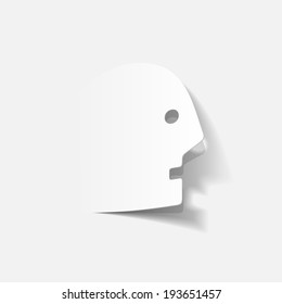 realistic design element: head face. Vector Illustration