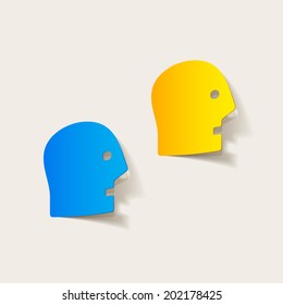 realistic design element: head face. Vector Illustration