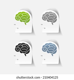 realistic design element: head face brain. Vector Illustration