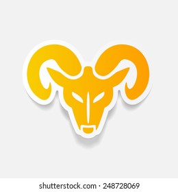 realistic design element: head of the ram