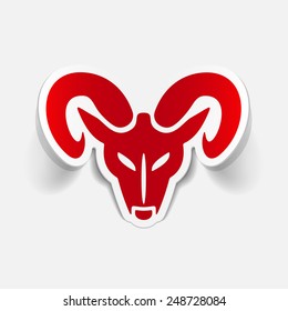 realistic design element: head of the ram