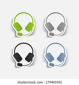 realistic design element: headphones