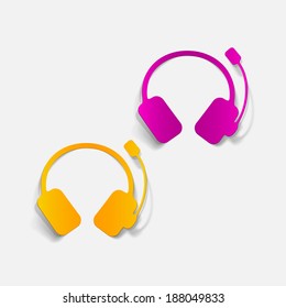 realistic design element: headphones