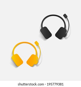 realistic design element: headphones