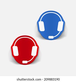 realistic design element: headphones